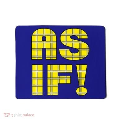 90s Clueless As If! Plaid Ladies Highschool Cult Mousepad