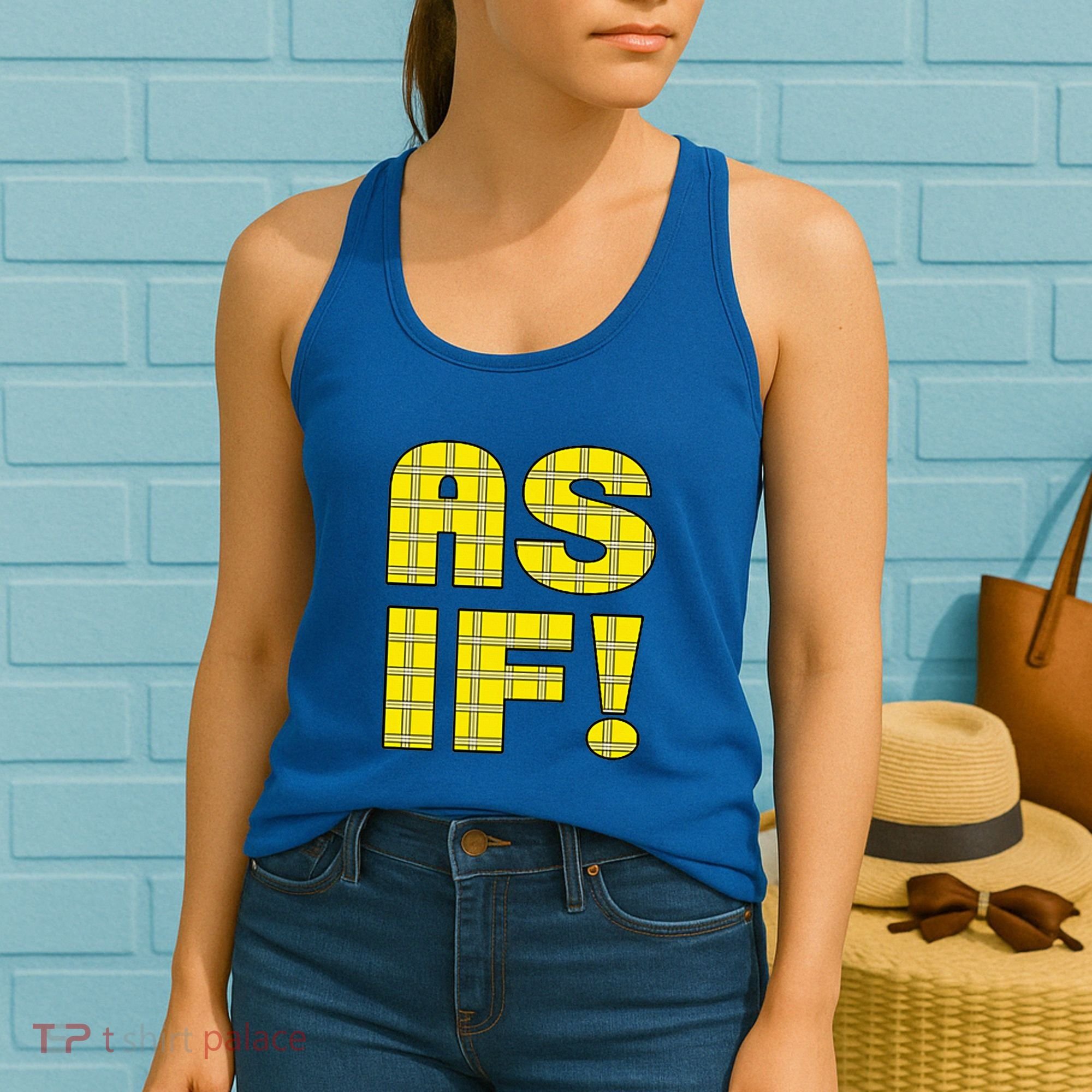 90s Clueless As If! Plaid Ladies Highschool Cult Women's Tank Top