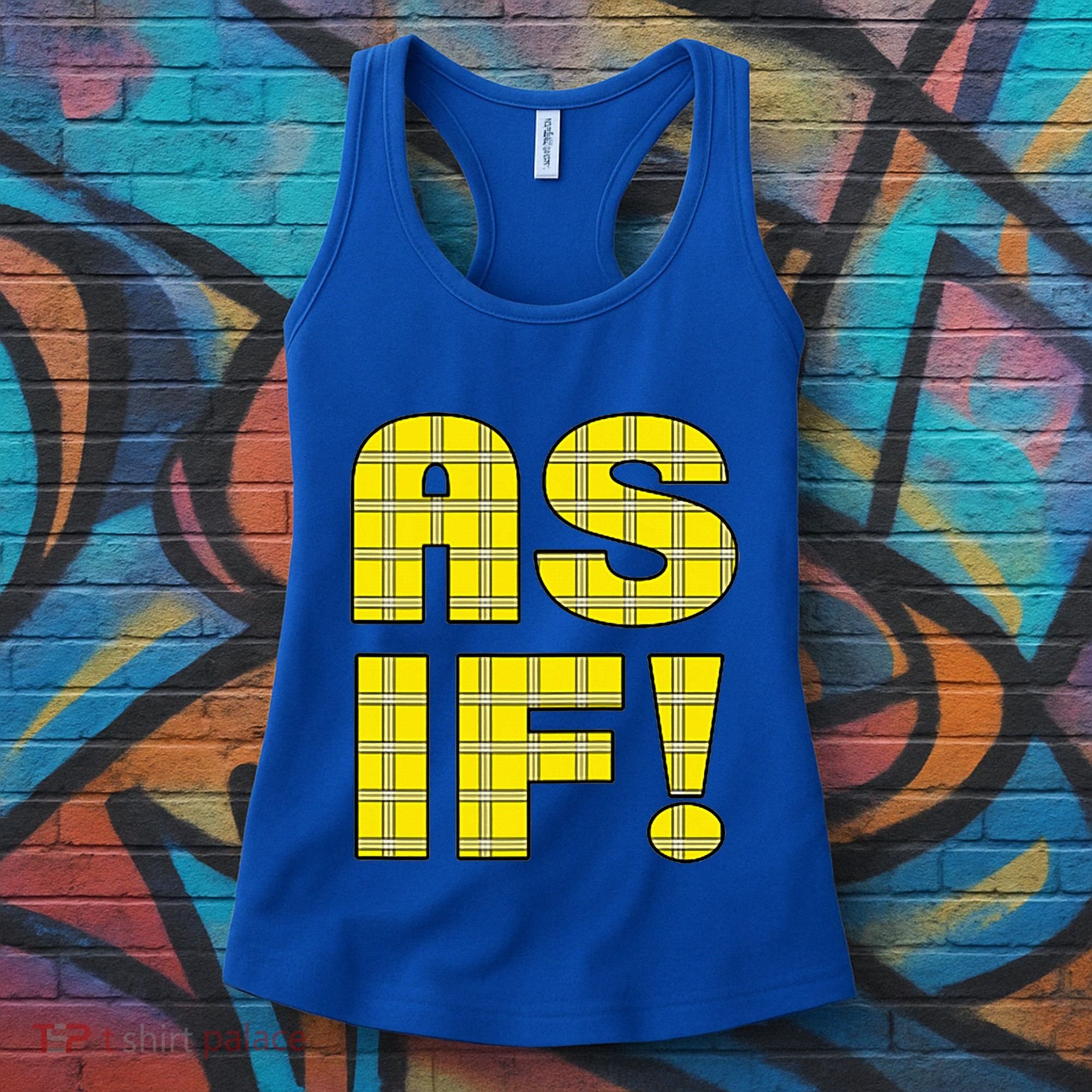 90s Clueless As If! Plaid Ladies Highschool Cult Women's Tank Top