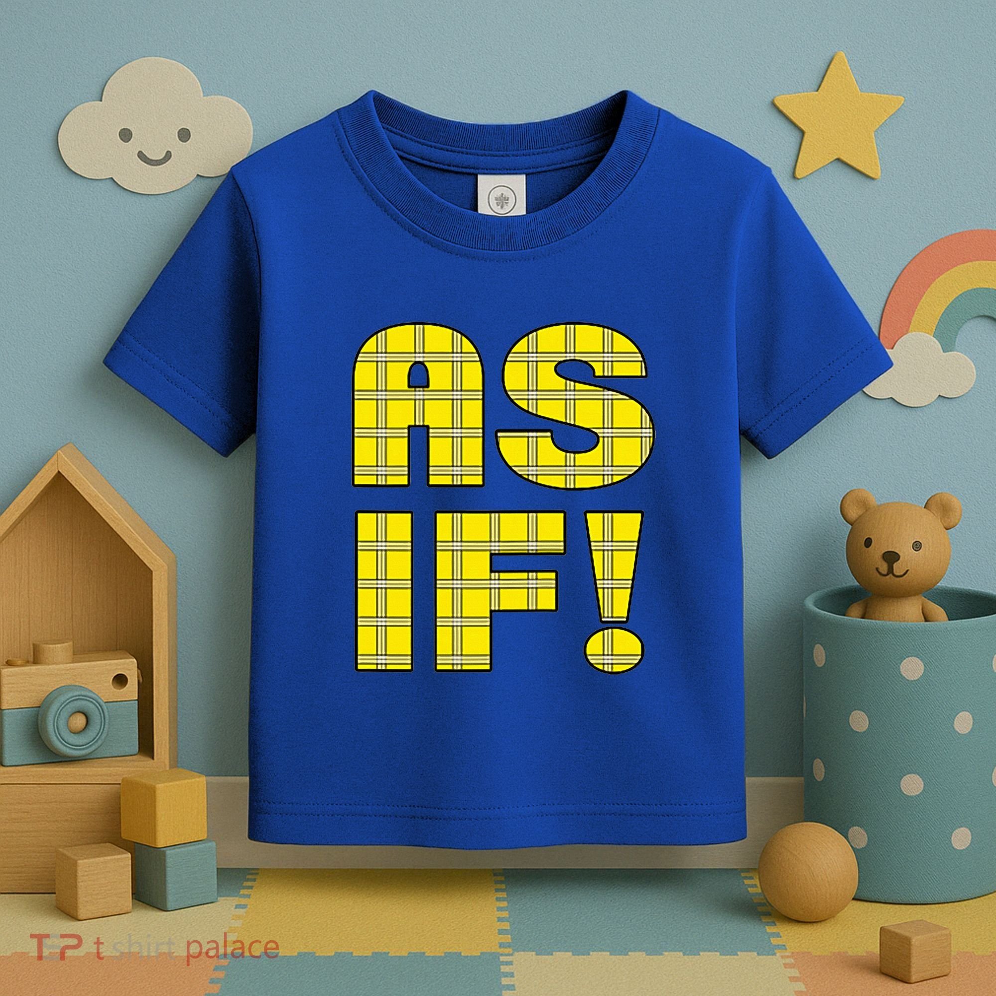 90s Clueless As If! Plaid Ladies Highschool Cult Toddler T-Shirt