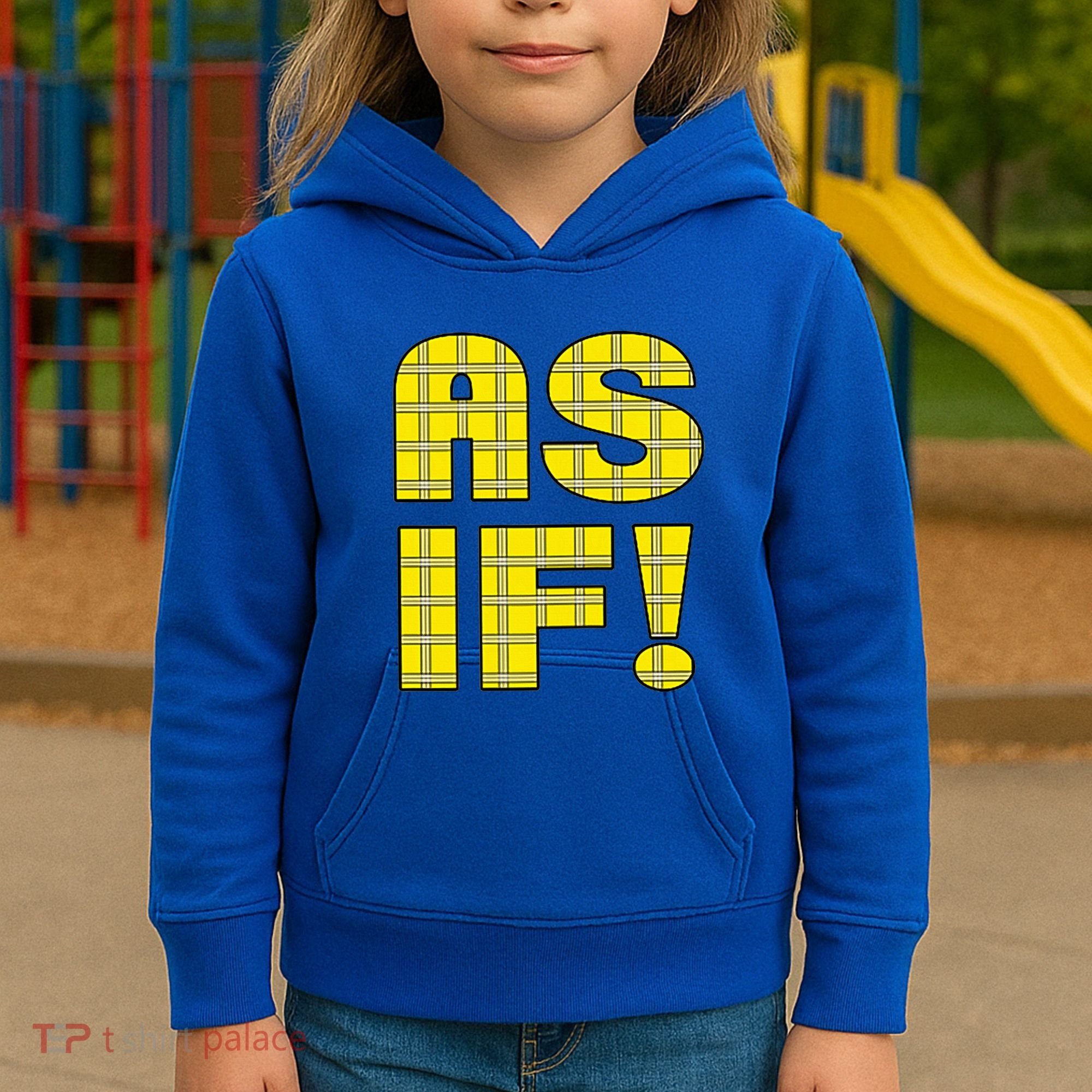 90s Clueless As If! Plaid Ladies Highschool Cult Kids Hoodie
