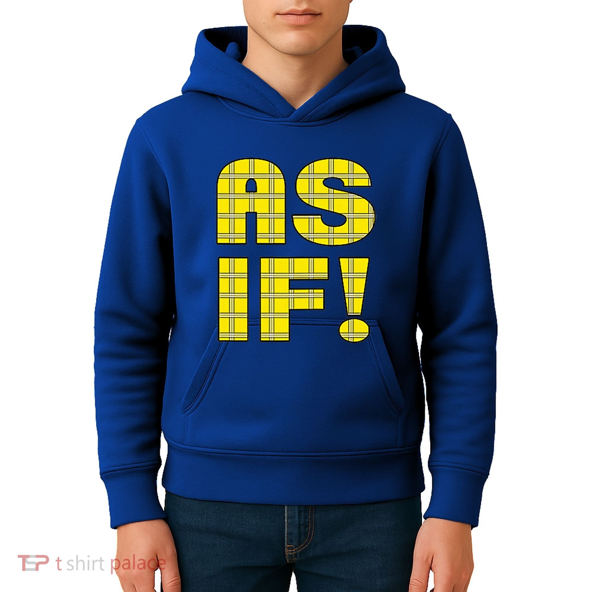 90s Clueless As If! Plaid Ladies Highschool Cult Kids Hoodie