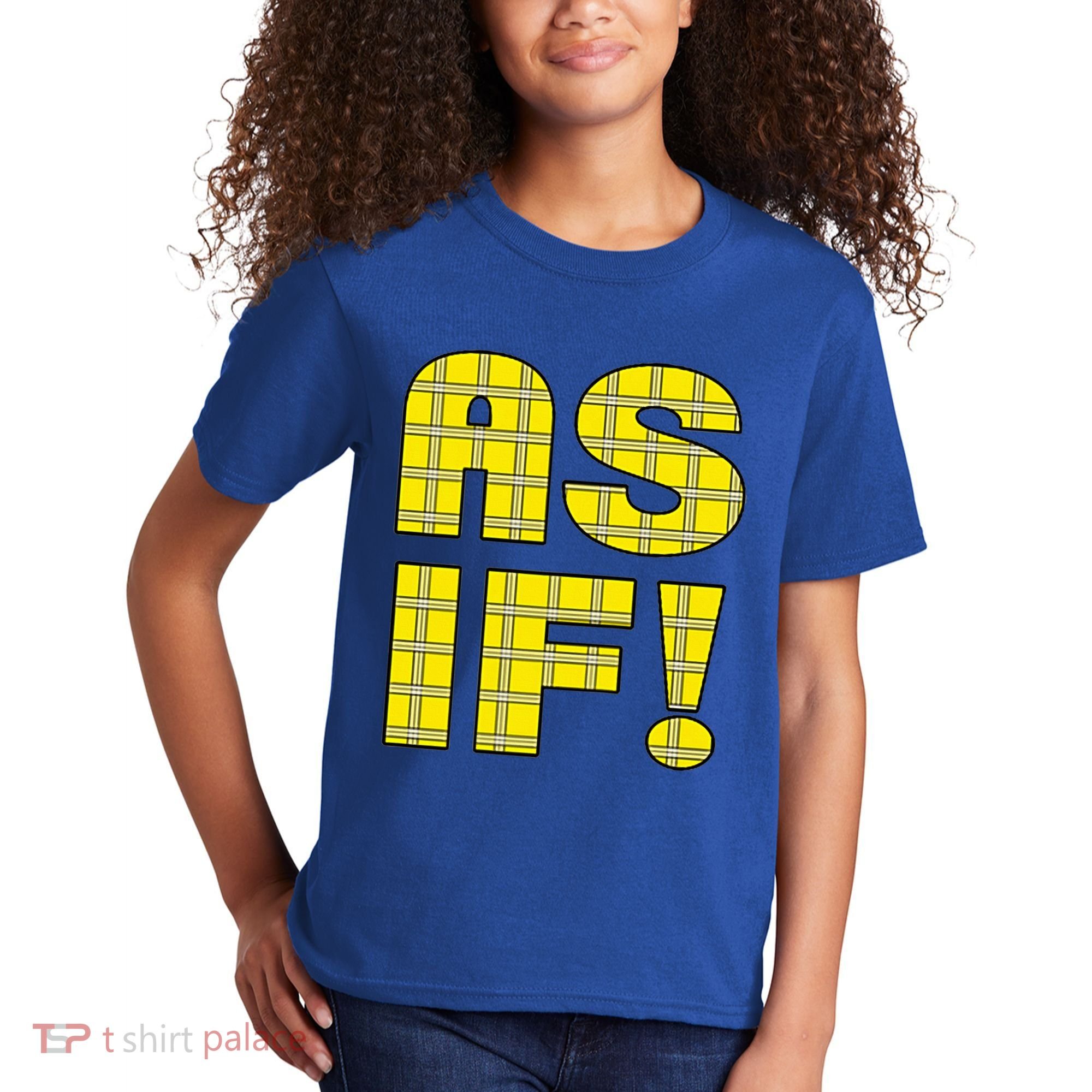 90s Clueless As If! Plaid Ladies Highschool Cult Kids T-Shirt