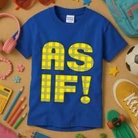 90s Clueless As If! Plaid Ladies Highschool Cult Kids T-Shirt thumb 3