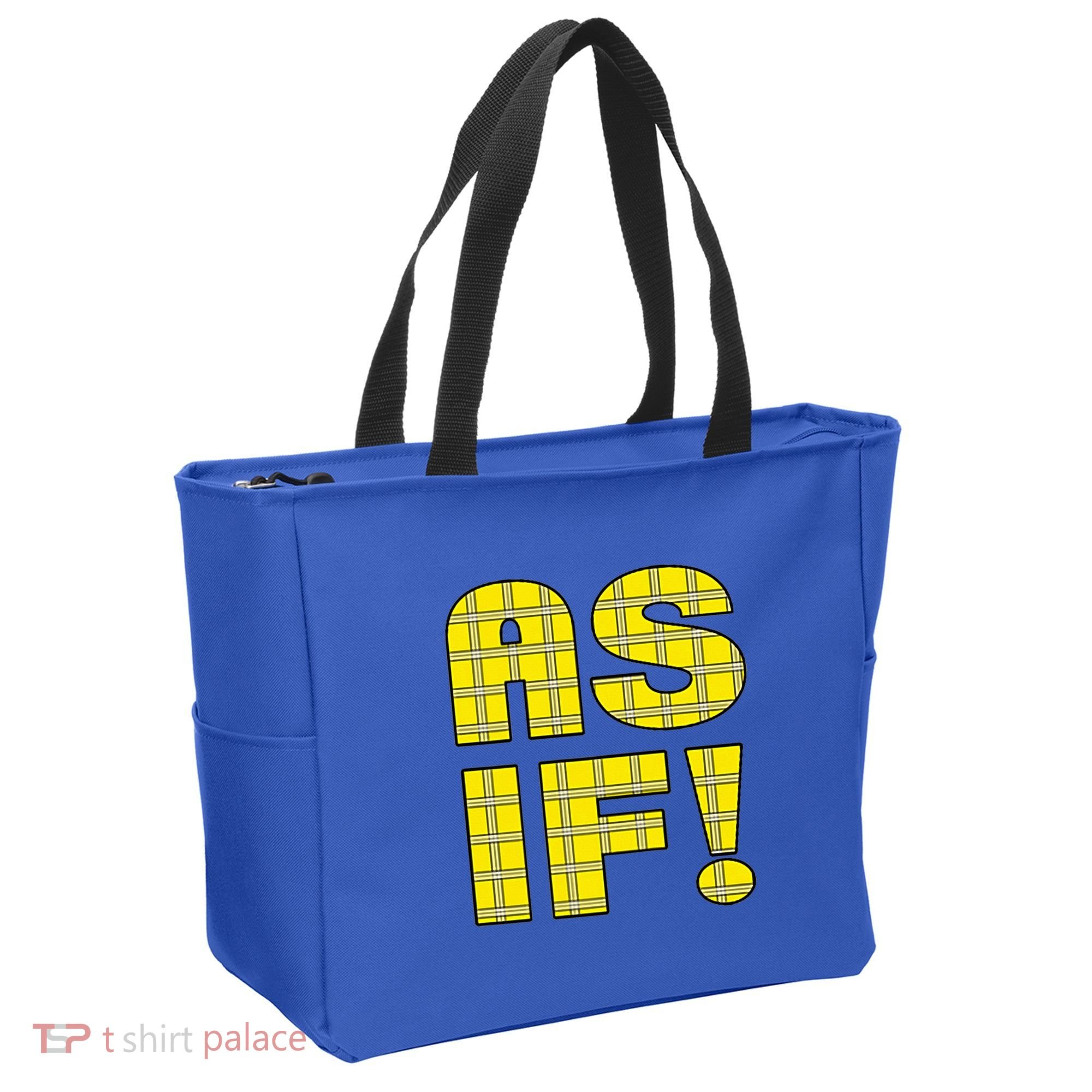 90s Clueless As If! Plaid Ladies Highschool Cult Tote Bag