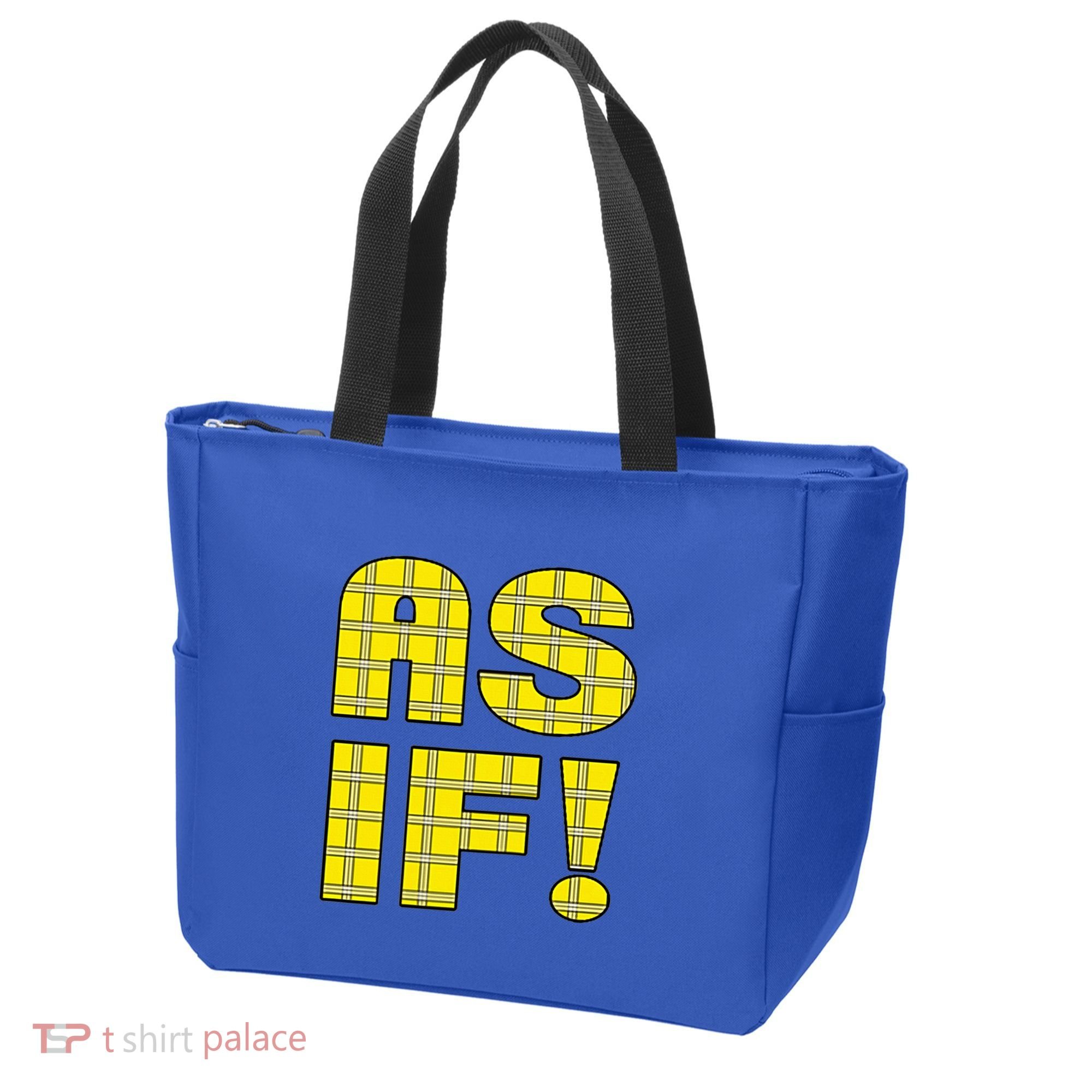 90s Clueless As If! Plaid Ladies Highschool Cult Tote Bag