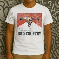 90's Country Music Bull Skull Western Vintage Hat T-Shirt thumb 3