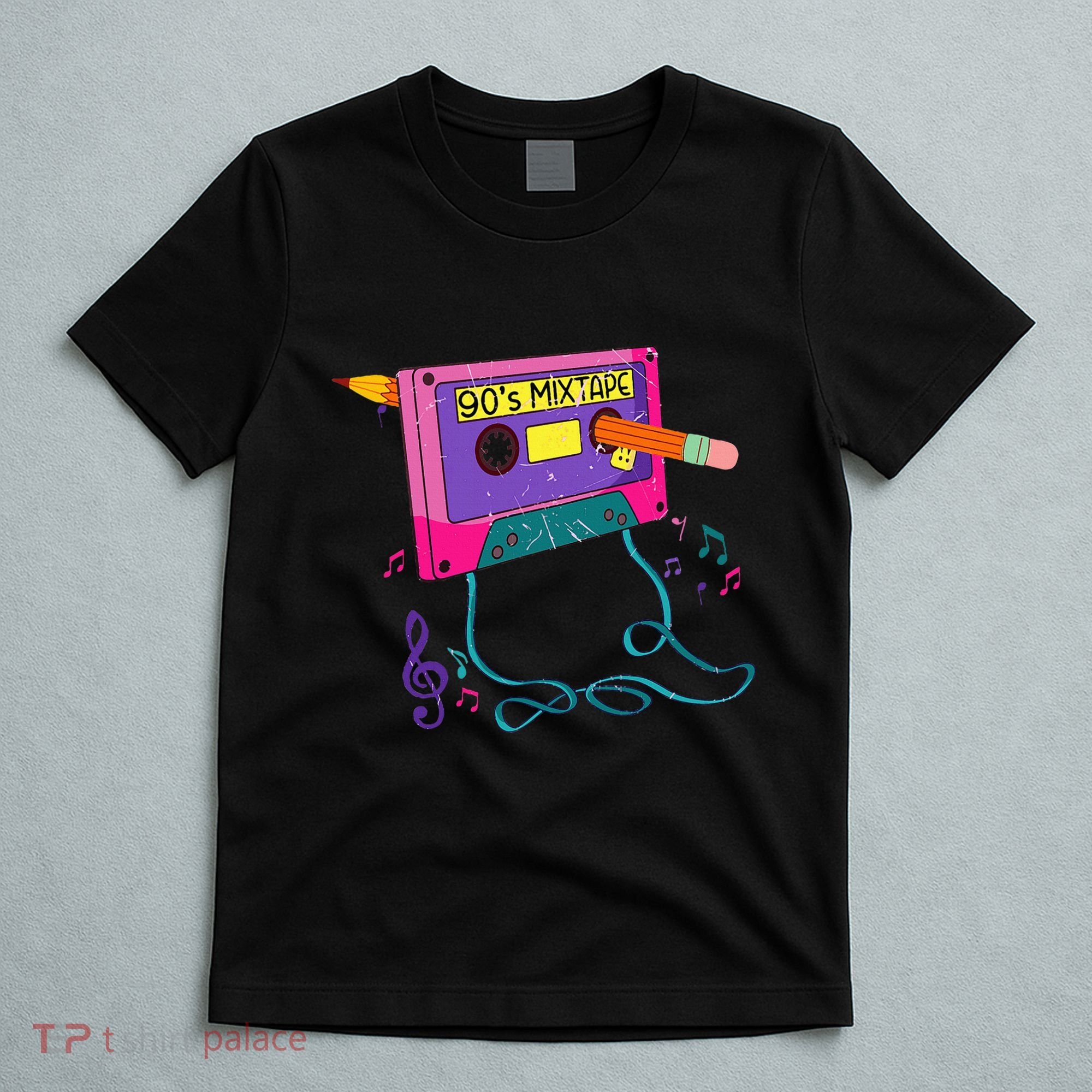 90s Cassette Tape Pencil 1990s Retro Vintage Throwback Music T-Shirt