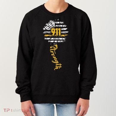 911 Dispatcher American Flag Sunflower Dispatch Operators Women's Sweatshirt