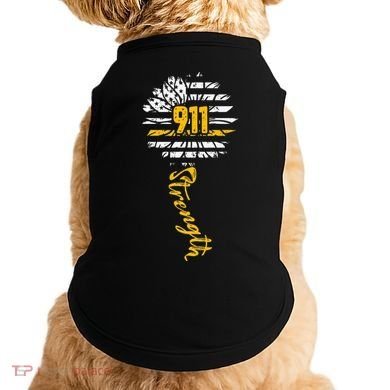 911 Dispatcher American Flag Sunflower Dispatch Operators Doggie Tank