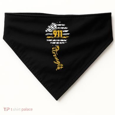 911 Dispatcher American Flag Sunflower Dispatch Operators USA-Made Doggie Bandana
