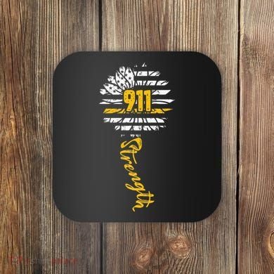 911 Dispatcher American Flag Sunflower Dispatch Operators Coaster