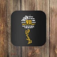 911 Dispatcher American Flag Sunflower Dispatch Operators Coaster thumb 0