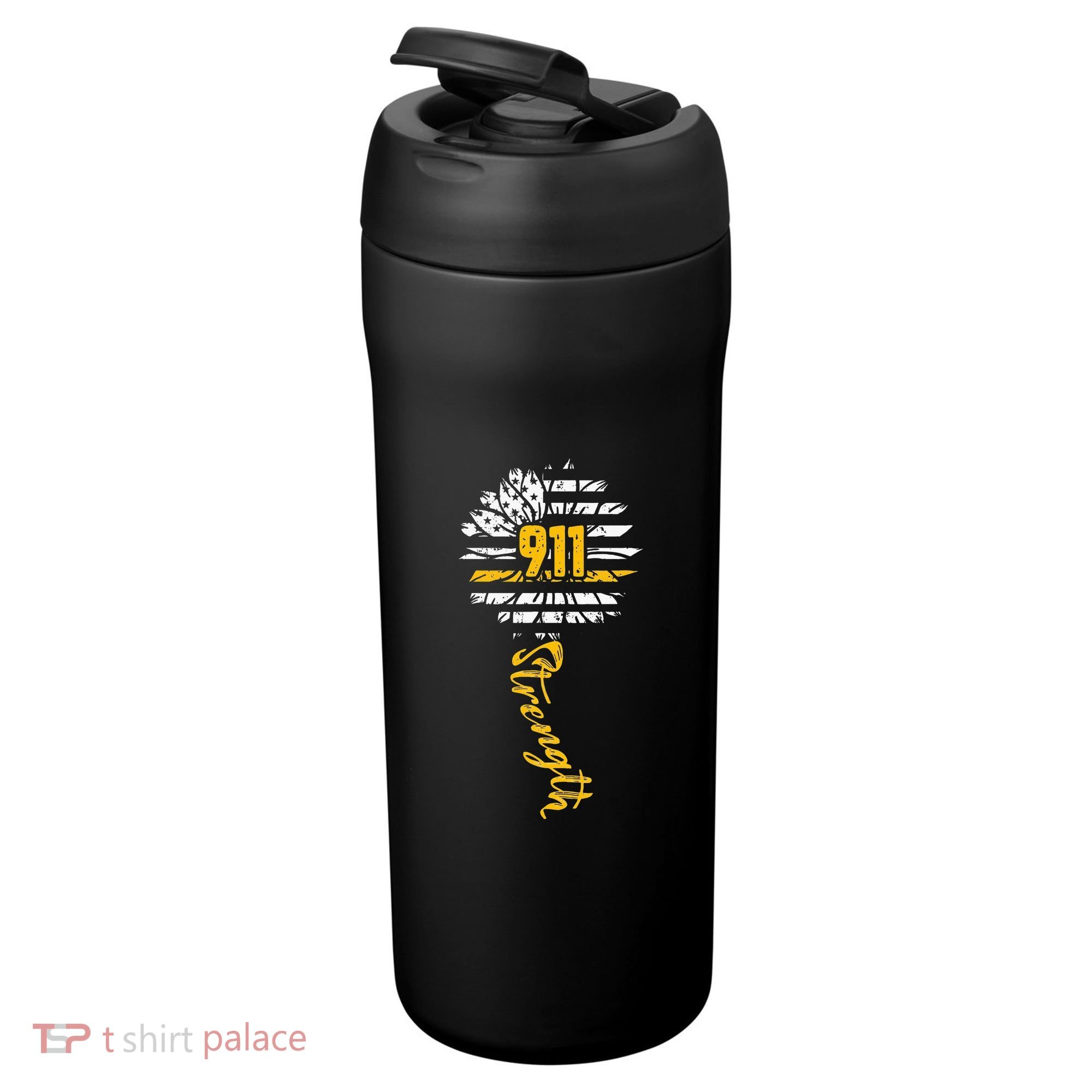 911 Dispatcher American Flag Sunflower Dispatch Operators 24oz Duet Stainless Steel Tumbler