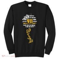 911 Dispatcher American Flag Sunflower Dispatch Operators Tall Sweatshirt thumb 0