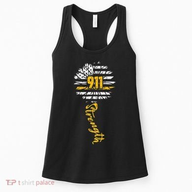 911 Dispatcher American Flag Sunflower Dispatch Operators Women's Tank Top