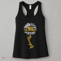 911 Dispatcher American Flag Sunflower Dispatch Operators Women's Tank Top thumb 3