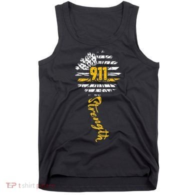 911 Dispatcher American Flag Sunflower Dispatch Operators Tank Top