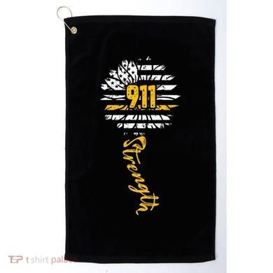 911 Dispatcher American Flag Sunflower Dispatch Operators Golf Towel