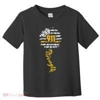 911 Dispatcher American Flag Sunflower Dispatch Operators Toddler T-Shirt thumb 0
