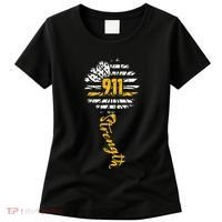 911 Dispatcher American Flag Sunflower Dispatch Operators Women's T-Shirt thumb 0