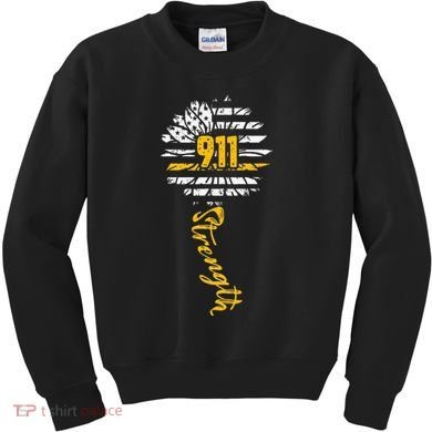 911 Dispatcher American Flag Sunflower Dispatch Operators Kids Sweatshirt