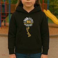 911 Dispatcher American Flag Sunflower Dispatch Operators Kids Hoodie thumb 3