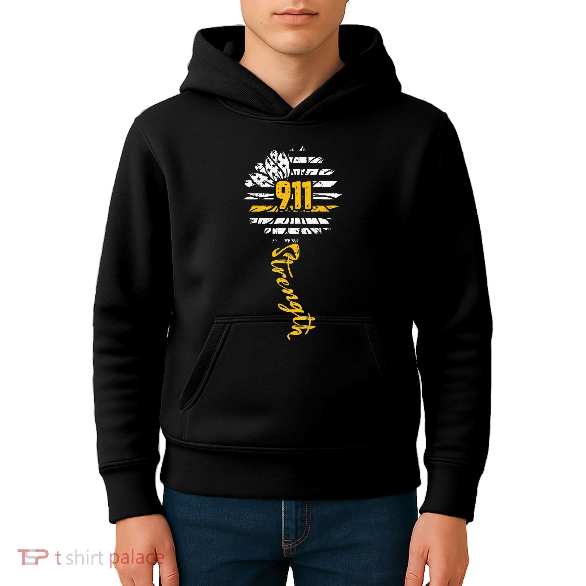 911 Dispatcher American Flag Sunflower Dispatch Operators Kids Hoodie