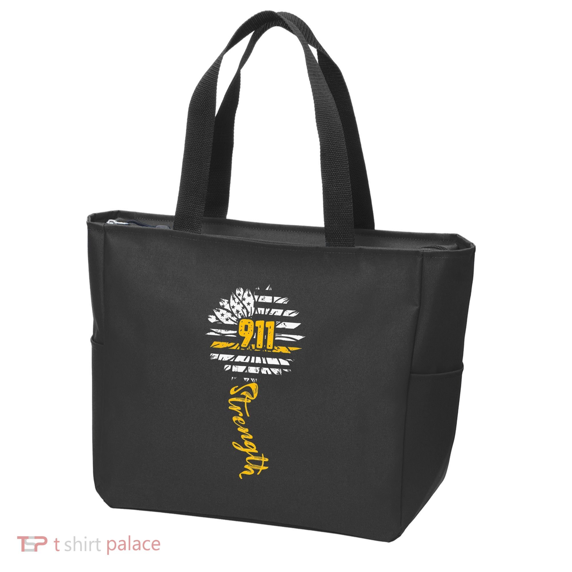 911 Dispatcher American Flag Sunflower Dispatch Operators Tote Bag