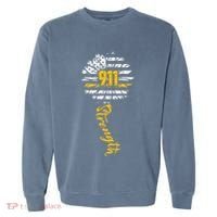 911 Dispatcher American Flag Sunflower Dispatch Operators Garment-Dyed Sweatshirt thumb 0