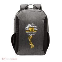 911 Dispatcher American Flag Sunflower Dispatch Operators Vector Backpack thumb 0