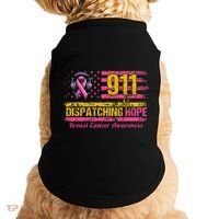 911 Dispatcher Breast Cancer Awareness American Flag Doggie Tank thumb 0