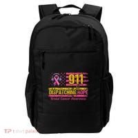 911 Dispatcher Breast Cancer Awareness American Flag Backpack thumb 0