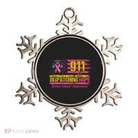 911 Dispatcher Breast Cancer Awareness American Flag Ornament thumb 0