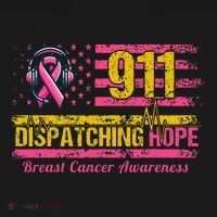 911 Dispatcher Breast Cancer Awareness American Flag Ornament thumb 1
