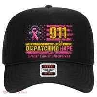 911 Dispatcher Breast Cancer Awareness American Flag Hat thumb 0