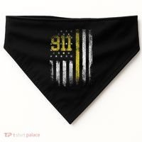911 Dispatcher Dispatch US Flag Police Emergency Responder USA-Made Doggie Bandana thumb 0
