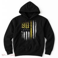 911 Dispatcher Dispatch US Flag Police Emergency Responder Hoodie thumb 0