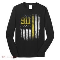 911 Dispatcher Dispatch US Flag Police Emergency Responder Long Sleeve Shirt thumb 0