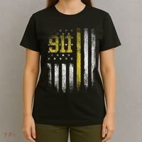 911 Dispatcher Dispatch US Flag Police Emergency Responder T-Shirt thumb 4