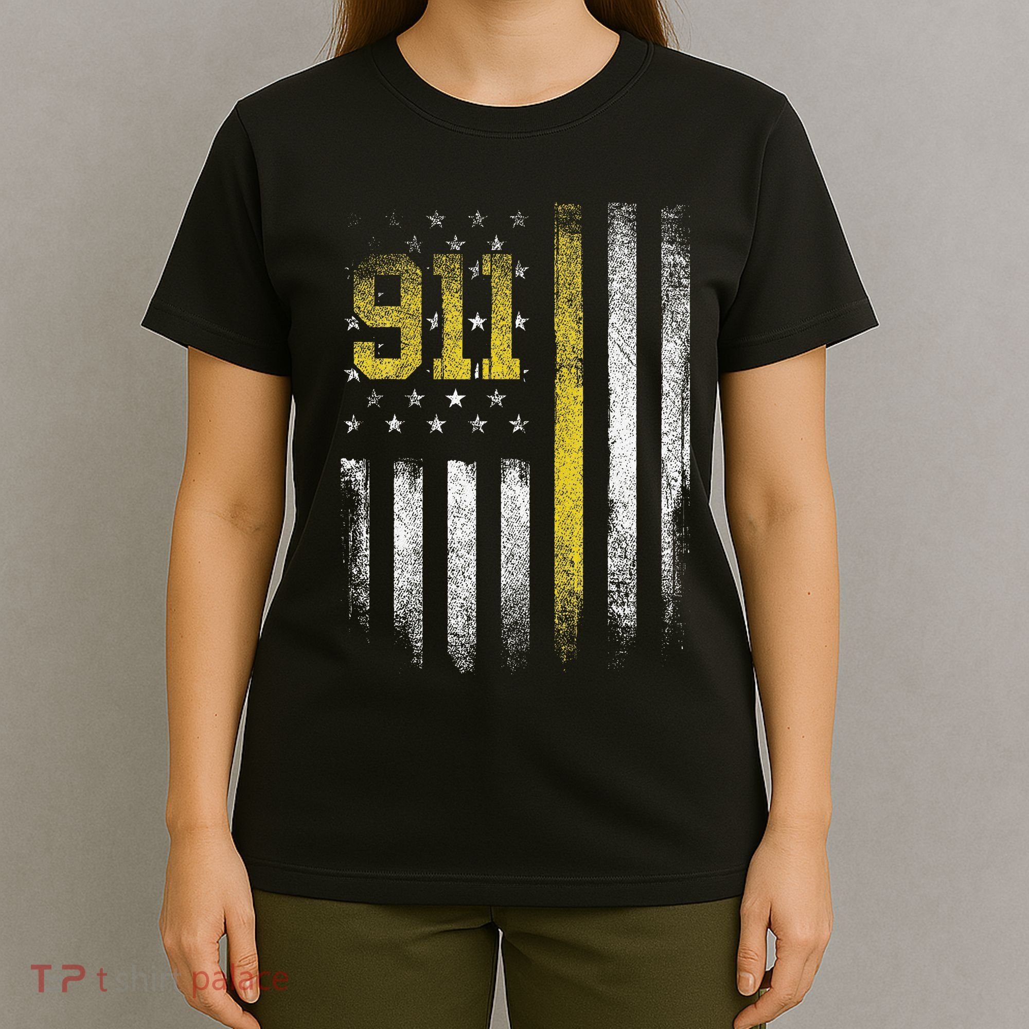 911 Dispatcher Dispatch US Flag Police Emergency Responder T-Shirt