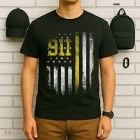 911 Dispatcher Dispatch US Flag Police Emergency Responder T-Shirt thumb 6