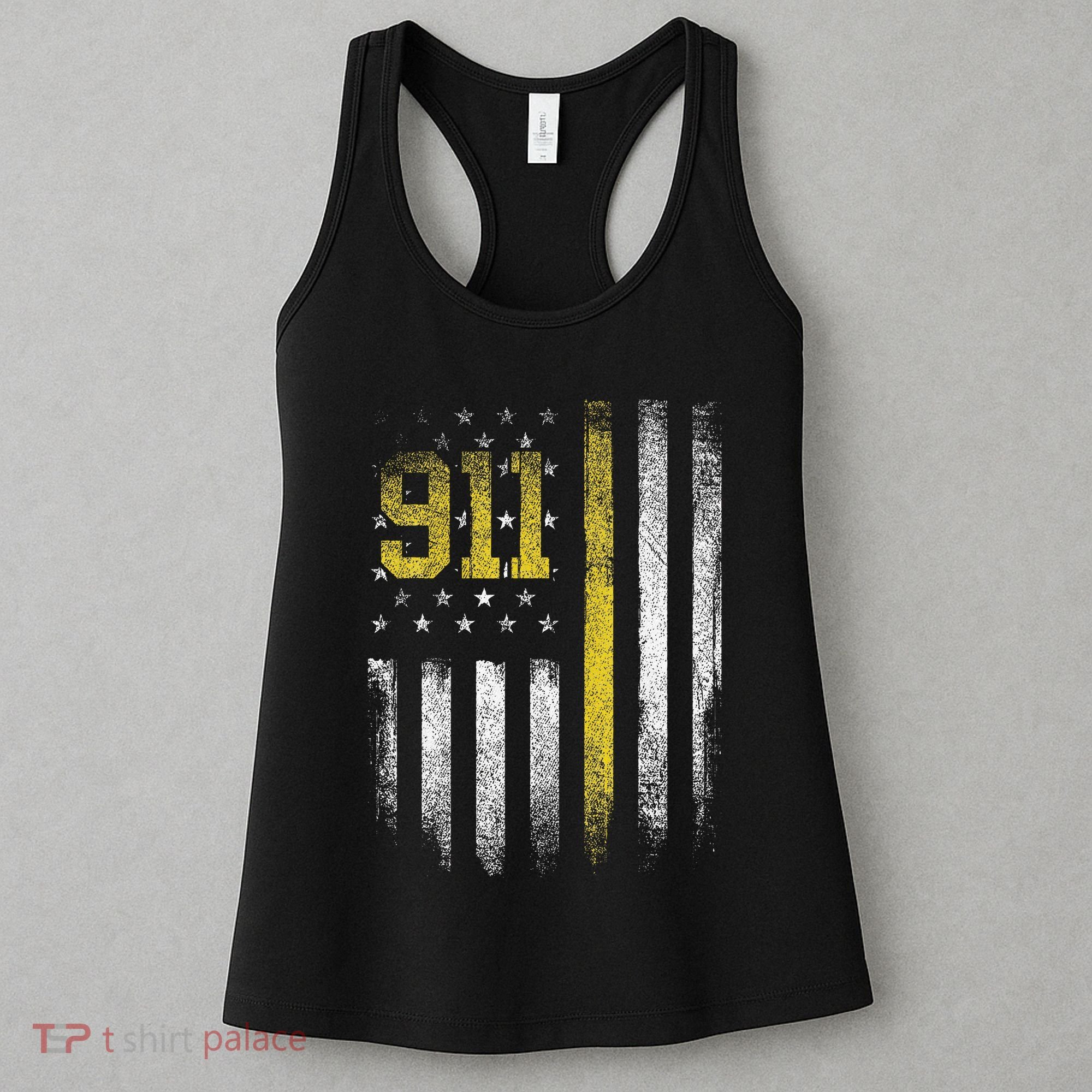 911 Dispatcher Dispatch US Flag Police Emergency Responder Women's Tank Top