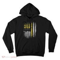 911 Dispatcher Dispatch US Flag Police Emergency Responder Tall Hoodie thumb 0