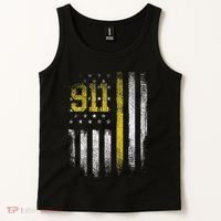 911 Dispatcher Dispatch US Flag Police Emergency Responder Tank Top thumb 2