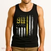 911 Dispatcher Dispatch US Flag Police Emergency Responder Tank Top thumb 3
