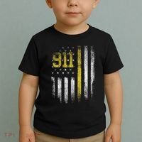 911 Dispatcher Dispatch US Flag Police Emergency Responder Toddler T-Shirt thumb 2