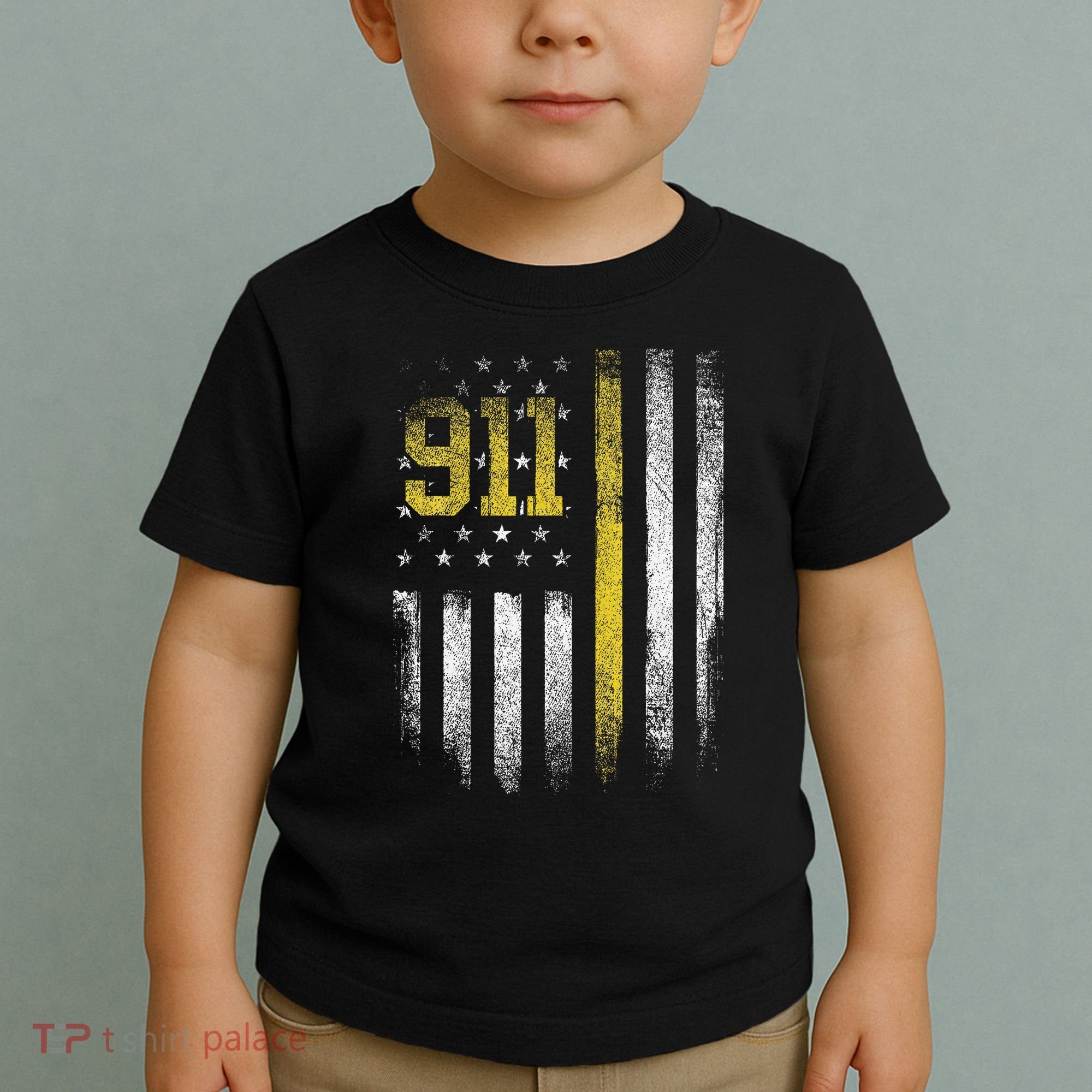 911 Dispatcher Dispatch US Flag Police Emergency Responder Toddler T-Shirt