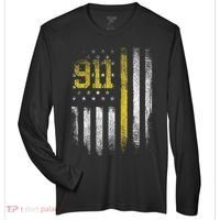 911 Dispatcher Dispatch US Flag Police Emergency Responder Zone Performance Long-Sleeve T-Shirt thumb 0