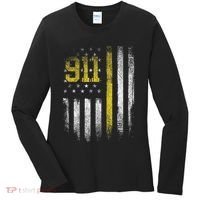 911 Dispatcher Dispatch US Flag Police Emergency Responder Women's Long Sleeve Shirt thumb 0